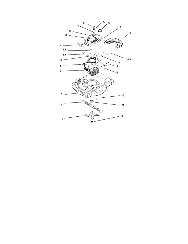 Engine And Blade Diagram and Parts List for 10323 210000001 + UP Lawn Boy Lawn Mower